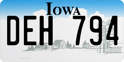 IA license plate DEH794
