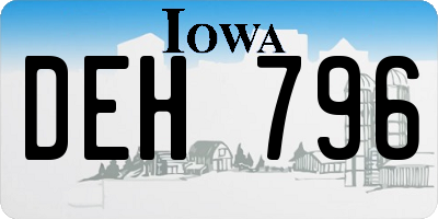 IA license plate DEH796