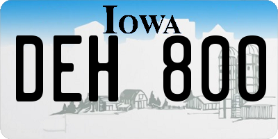 IA license plate DEH800