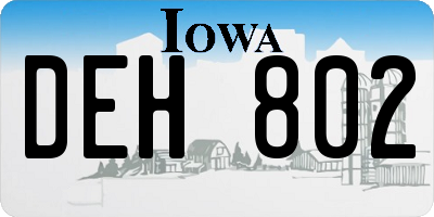 IA license plate DEH802