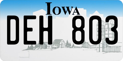 IA license plate DEH803