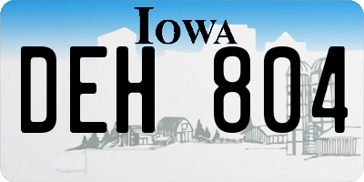 IA license plate DEH804