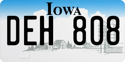 IA license plate DEH808