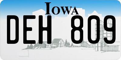 IA license plate DEH809