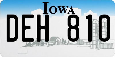 IA license plate DEH810