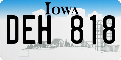 IA license plate DEH818