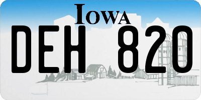 IA license plate DEH820