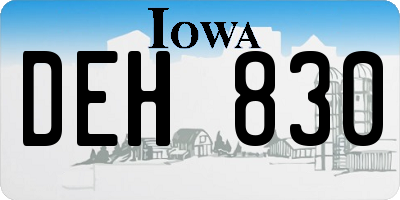 IA license plate DEH830