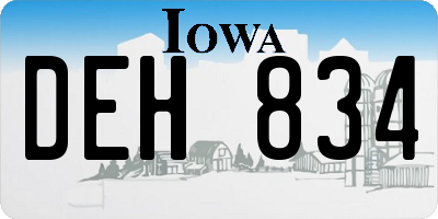 IA license plate DEH834