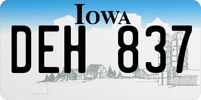 IA license plate DEH837