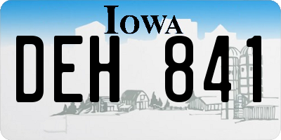 IA license plate DEH841