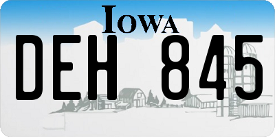 IA license plate DEH845