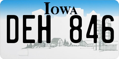 IA license plate DEH846