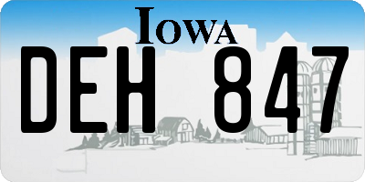 IA license plate DEH847