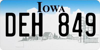 IA license plate DEH849