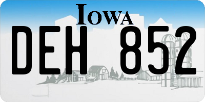 IA license plate DEH852