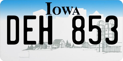 IA license plate DEH853