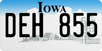 IA license plate DEH855