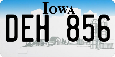 IA license plate DEH856