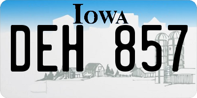 IA license plate DEH857