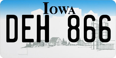 IA license plate DEH866