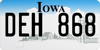 IA license plate DEH868