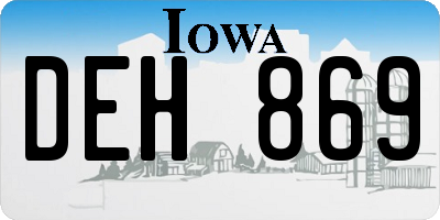 IA license plate DEH869