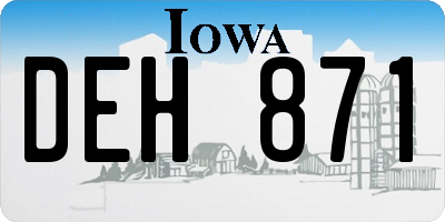 IA license plate DEH871