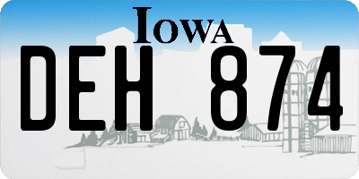 IA license plate DEH874