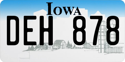 IA license plate DEH878