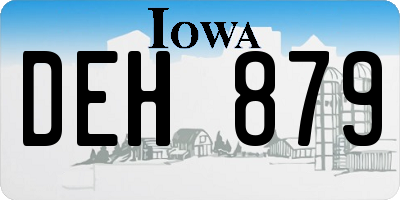 IA license plate DEH879