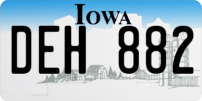 IA license plate DEH882