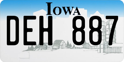 IA license plate DEH887