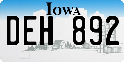 IA license plate DEH892