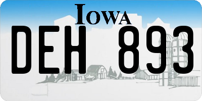 IA license plate DEH893