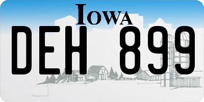 IA license plate DEH899