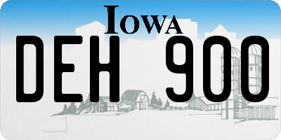 IA license plate DEH900