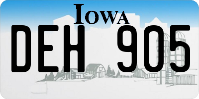 IA license plate DEH905