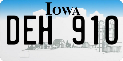 IA license plate DEH910