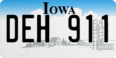 IA license plate DEH911