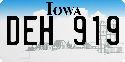 IA license plate DEH919