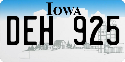 IA license plate DEH925