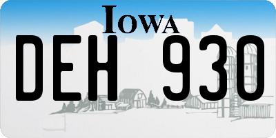 IA license plate DEH930