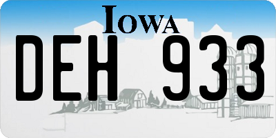 IA license plate DEH933