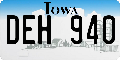 IA license plate DEH940