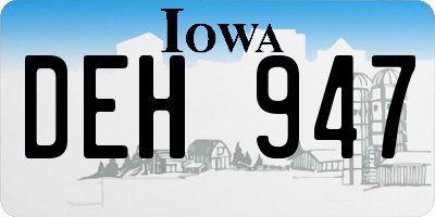 IA license plate DEH947