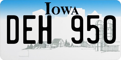 IA license plate DEH950