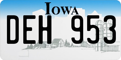 IA license plate DEH953