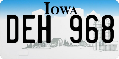 IA license plate DEH968