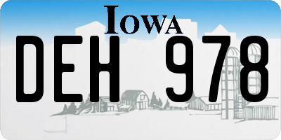 IA license plate DEH978